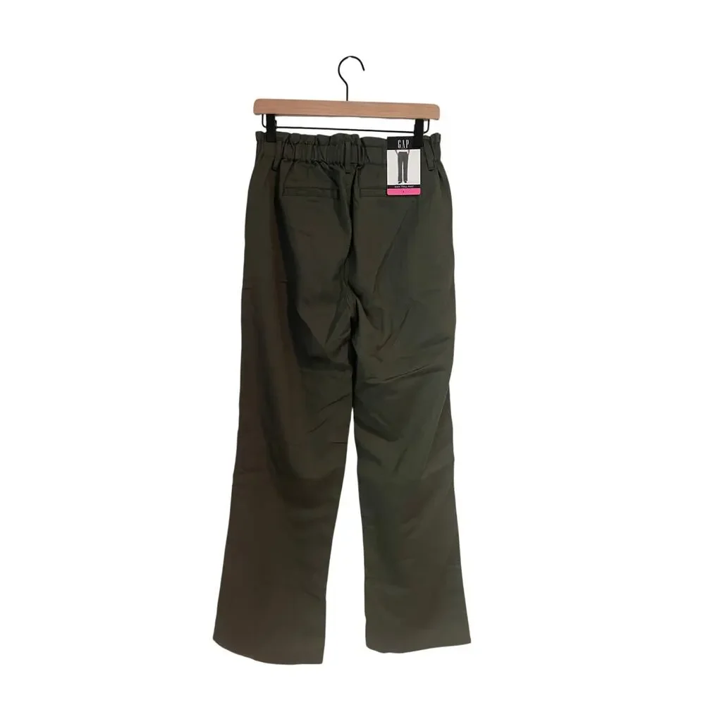 Gap NWT Mid Rise Easy Twill Pants Olive Green Career Minimalist Size Small